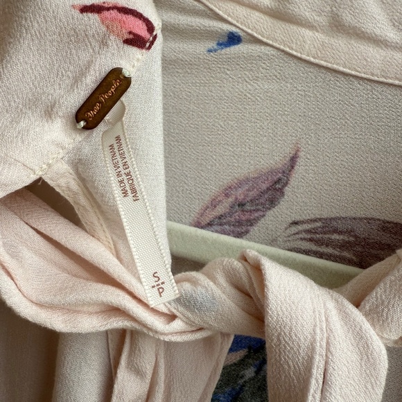 Free People Gemma Watercolor Floral Choker Neck Tunic Mini Dress – Size S - Picture 11 of 11